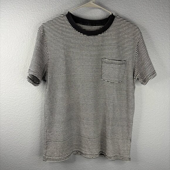 Urban Outfitters Black & White Striped 100% Cotton T- Shirt - Picture 1 of 5